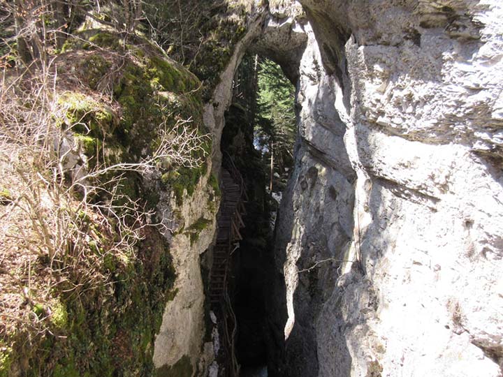 The Trail is Under the Natural Devil's Bridge