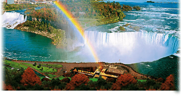 Niagara Falls at the international border between Canada and the United States